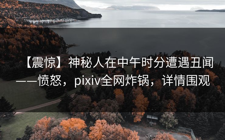 【震惊】神秘人在中午时分遭遇丑闻——愤怒,pixiv全网炸锅,详情围观 【震惊】神秘人在中午时分遭遇丑闻——愤怒,pixiv全网炸锅,详情围观