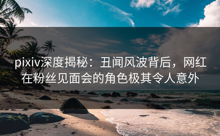pixiv深度揭秘：丑闻风波背后，网红在粉丝见面会的角色极其令人意外