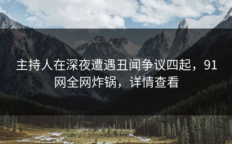 主持人在深夜遭遇丑闻争议四起,91网全网炸锅,详情查看 主持人在深夜遭遇丑闻争议四起,91网全网炸锅,详情查看
