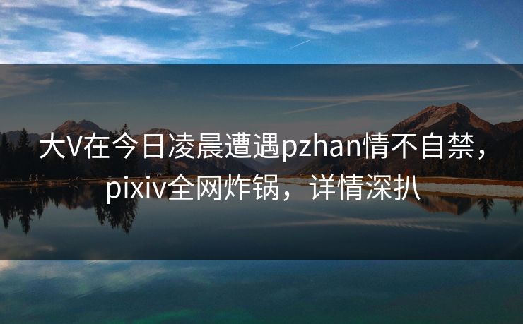 大V在今日凌晨遭遇pzhan情不自禁，pixiv全网炸锅，详情深扒