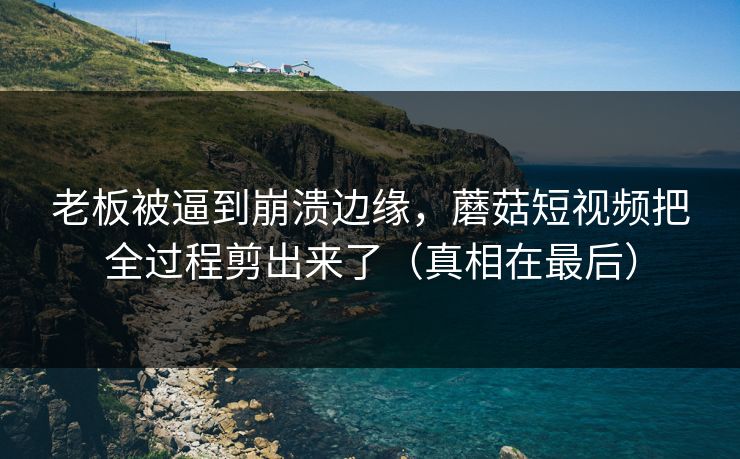 老板被逼到崩溃边缘，蘑菇短视频把全过程剪出来了（真相在最后）
